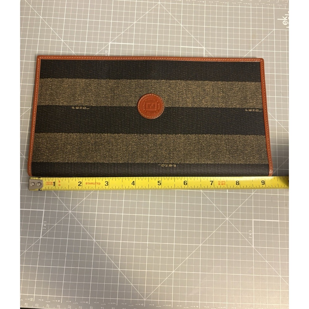 New Vintage FENDI Italy Pequin Stripe Travel Wallet Travelers Notebook - Picture 6 of 13